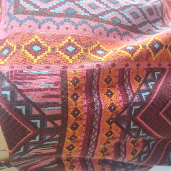 Boho Aztec Print Mini Dress with Beaded Belt, Size Medium - Picture 9 of 10